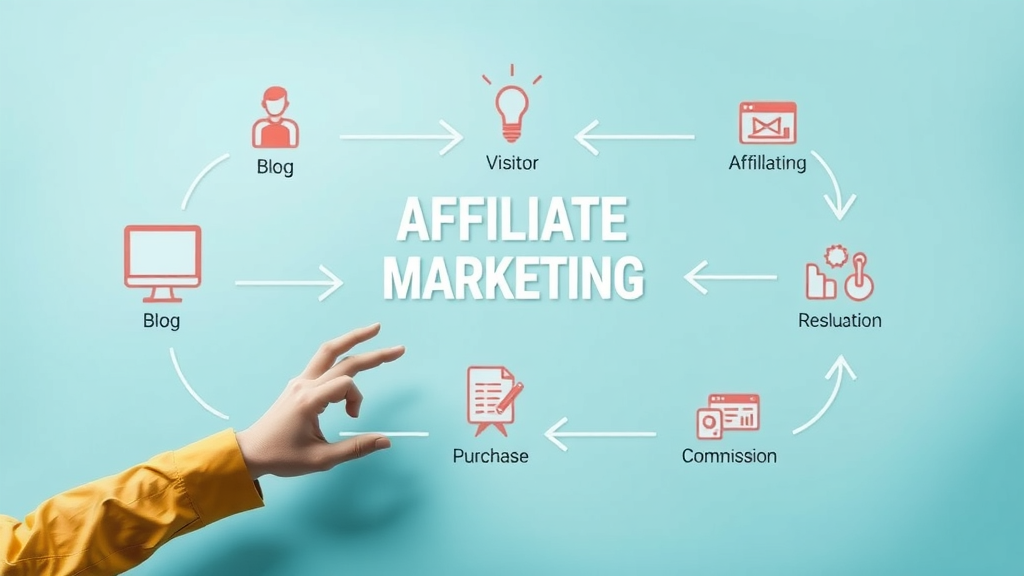 informative schematic chart of affiliate marketing process, affiliate marketing engine for blogs
