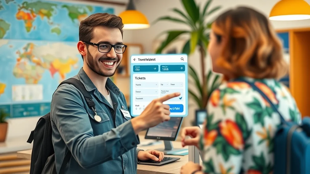 Travel consultant using a digital helpdesk for desk support and customer service