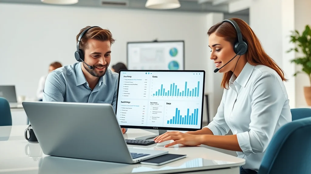 Small business support team using helpdesk and customer service and support solutions in a collaborative modern office