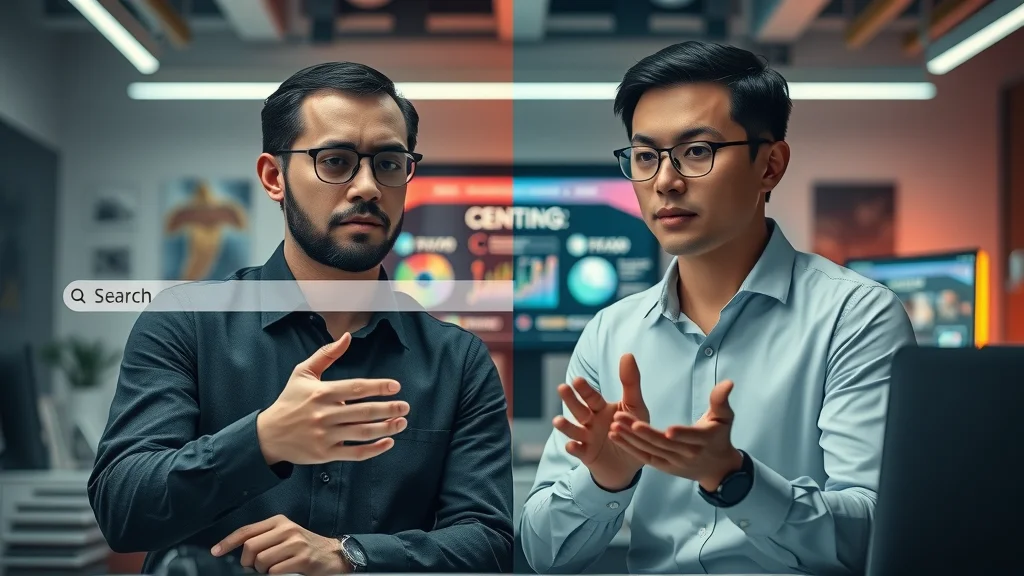 Illustration comparing traditional search engines with AI search engine results