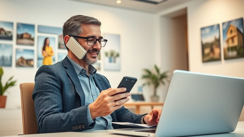 Real estate agent managing support tickets on desk software for customer service and support solutions